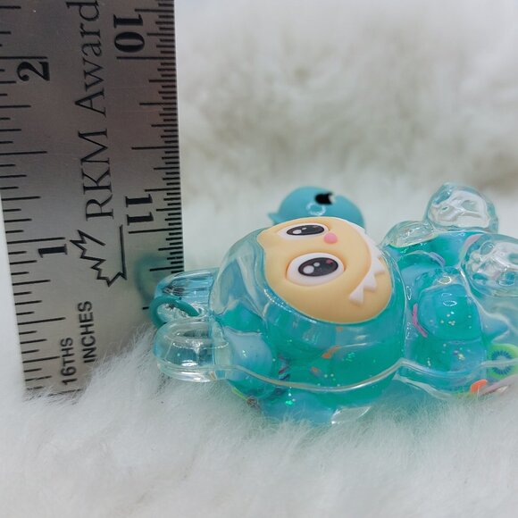 2/$19 Labubu Flowing Sand Exquisite blue keychain with bell - Picture 8 of 8